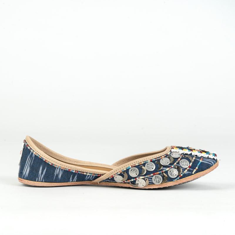 Victoria Closed Flat (Jutti) - Blue and White | Anakh