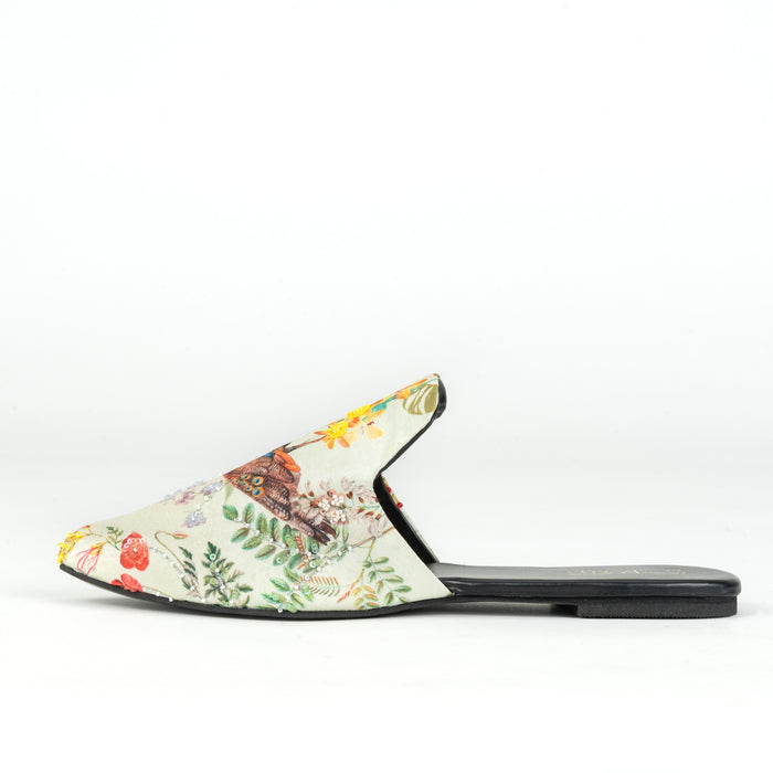 Whispering Wildhood Flat Mule - Pistachio | Anakh