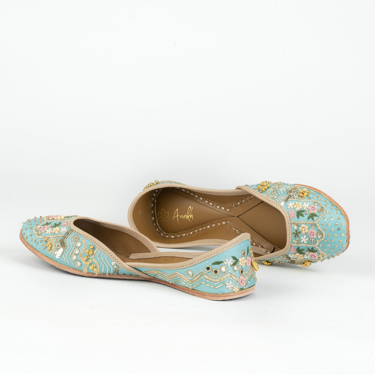 Lily Closed Flat (Jutti) - Sky Blue | Anakh