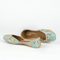 Lily Closed Flat (Jutti) - Sky Blue | Anakh