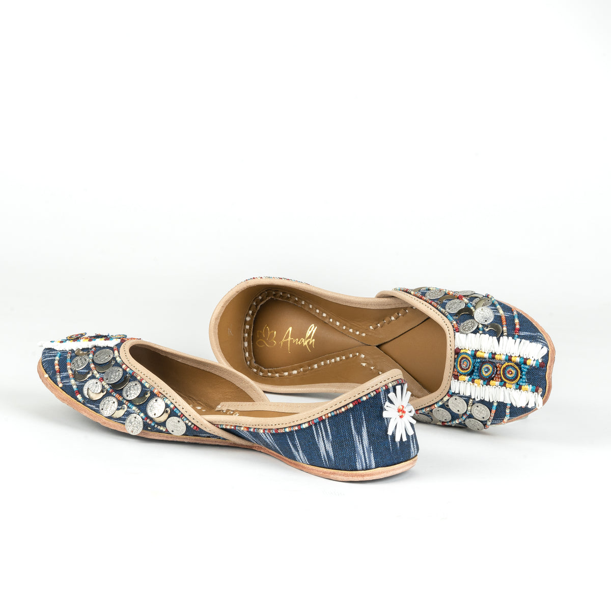 Victoria Closed Flat (Jutti) - Blue and White | Anakh