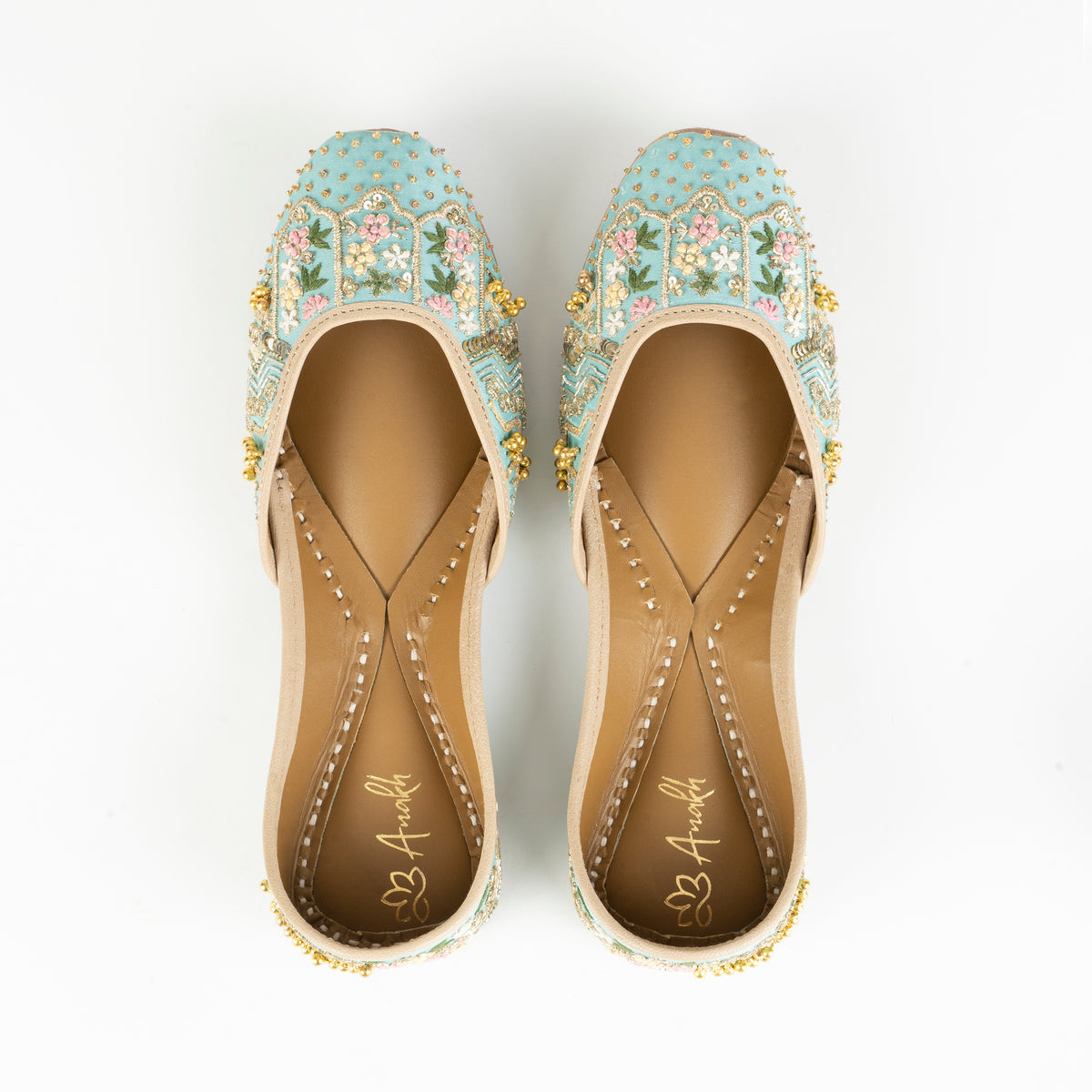 Lily Closed Flat (Jutti) - Sky Blue | Anakh